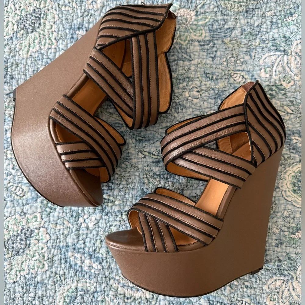 L.A.M.B wedge sandals